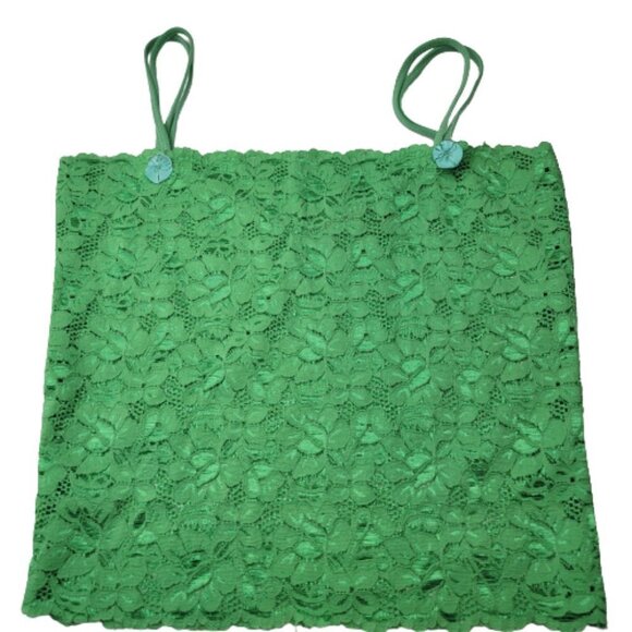 Girls Teens Green Lace Top Petite Women Crop Top Short Camisole - Picture 9 of 9